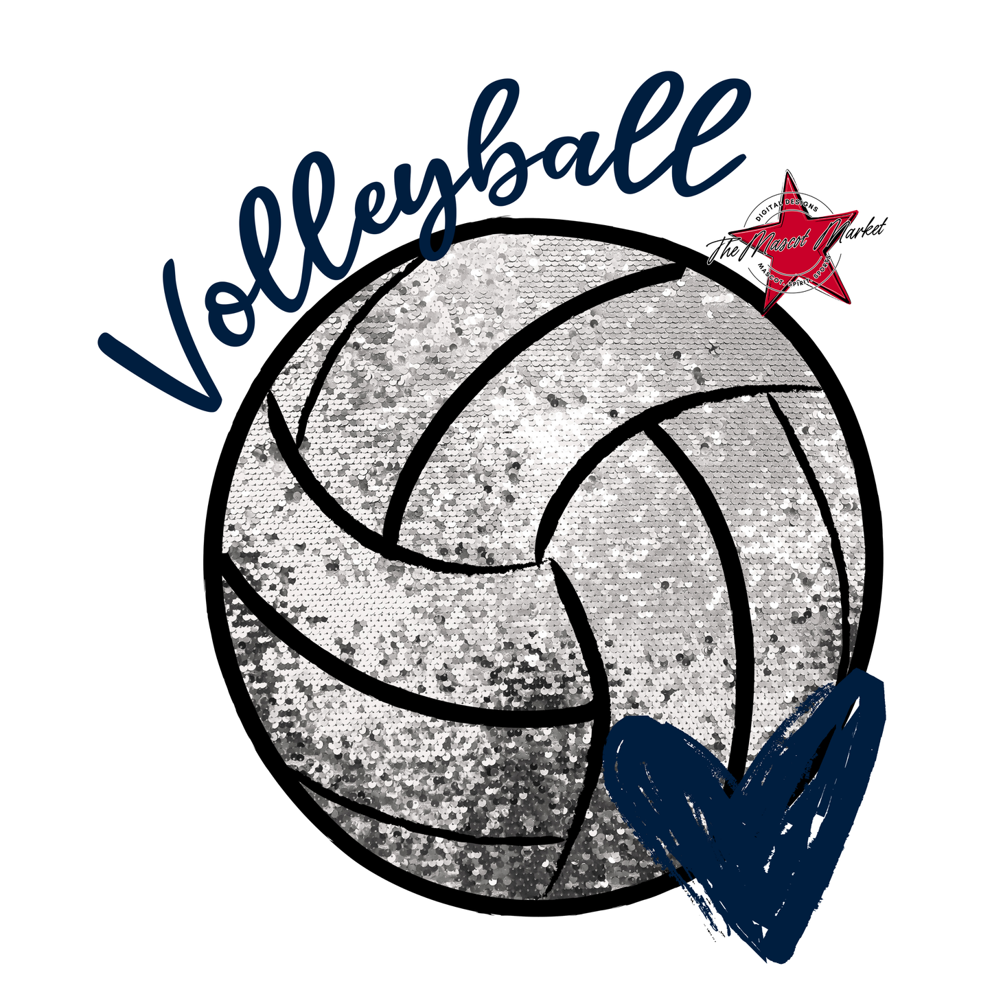 Volleyball Sequins-Navy