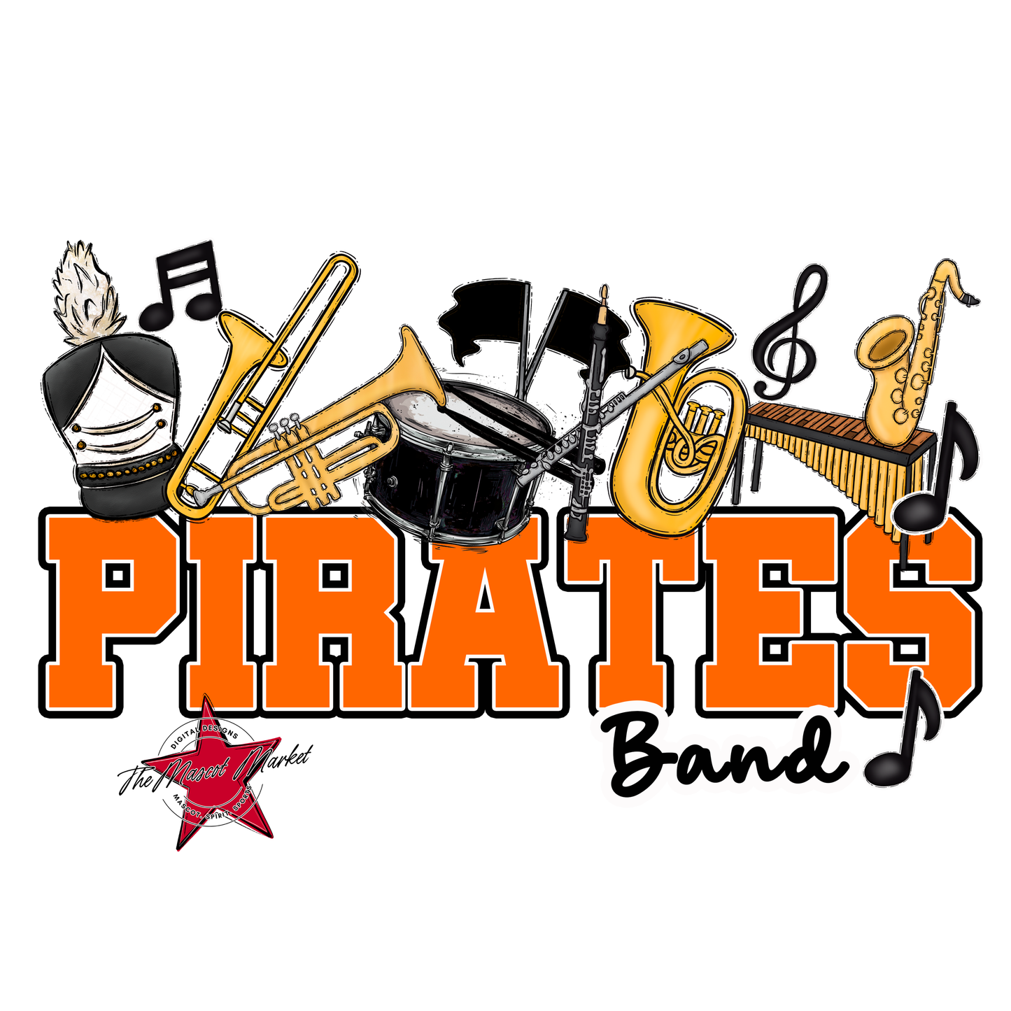 Pirates Varsity Band-Orange