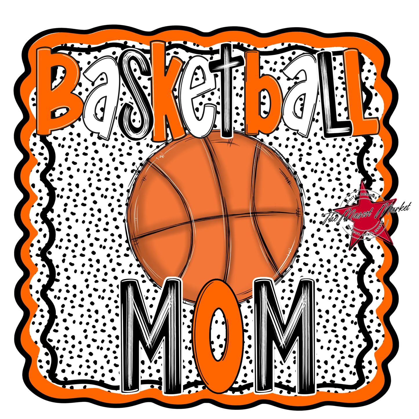 Basketball Mom Dots Design-Orange