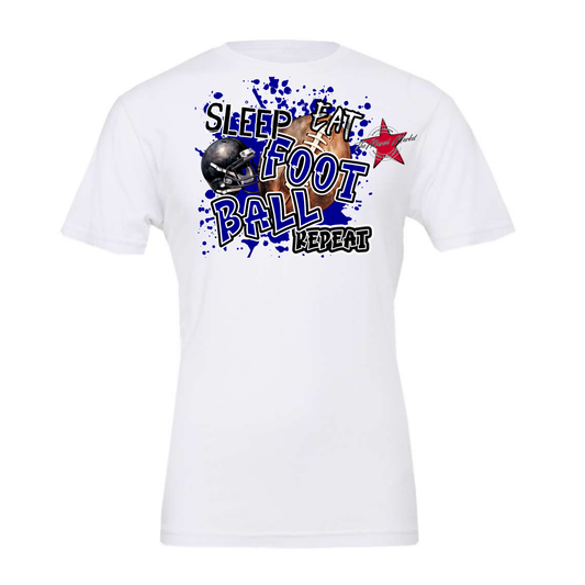Eat Sleep Football Repeat-Blue