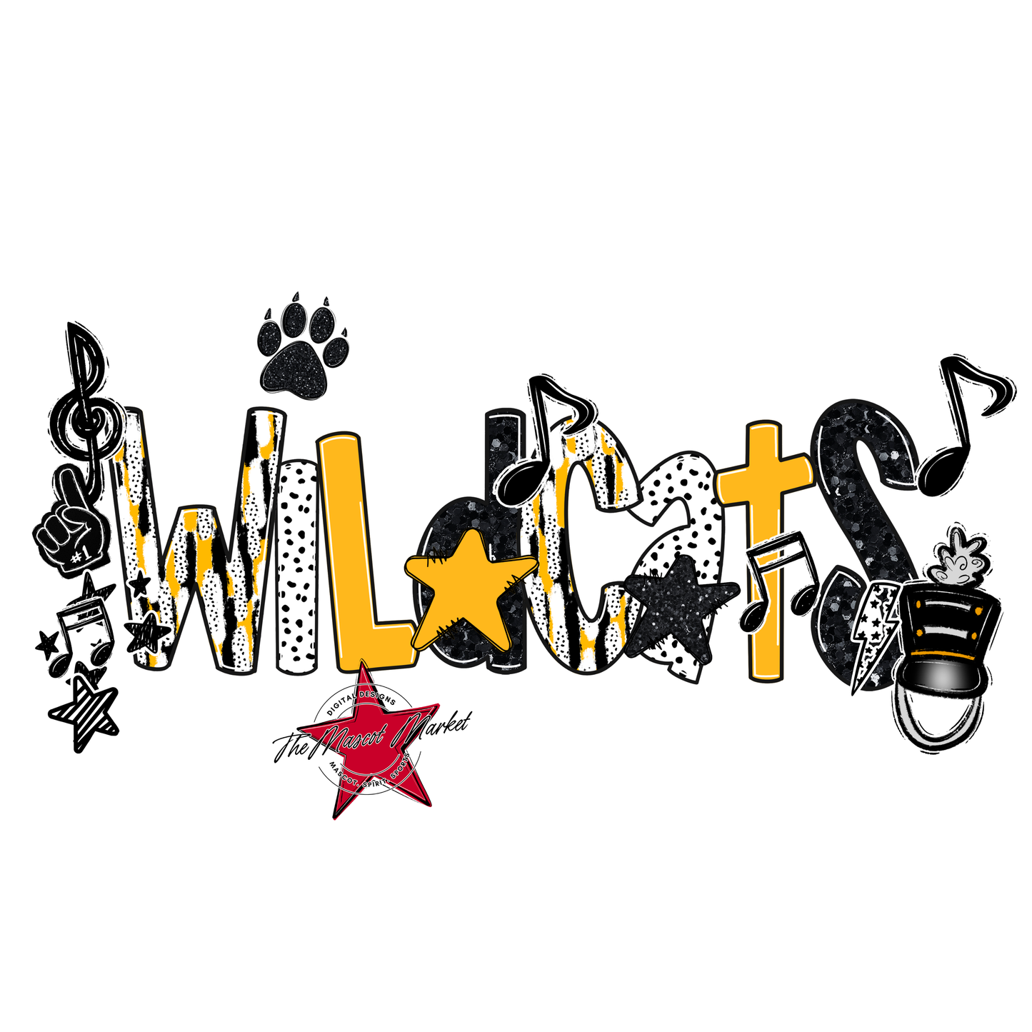 Wildcats Band Scrape-Yellow
