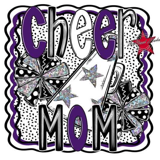 Cheer Mom Megaphone Dot Design-Purple