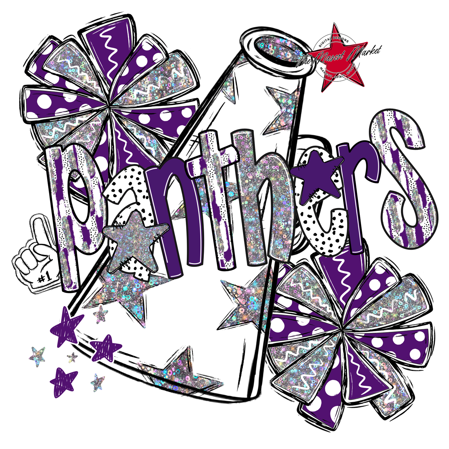 Panthers Cheer Megaphone Scrape-Purple