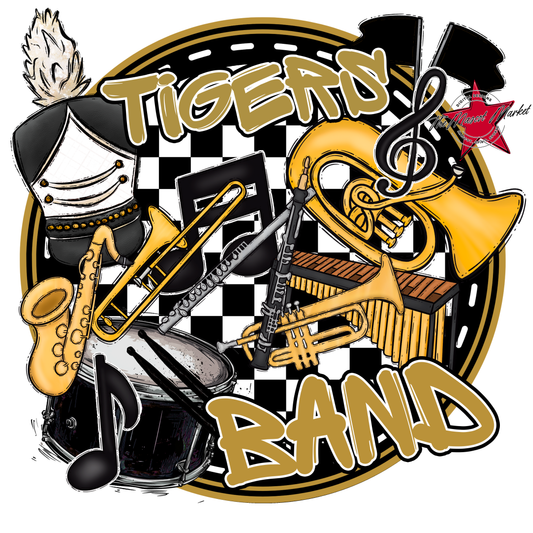 Tigers Circle Band Design-Gold