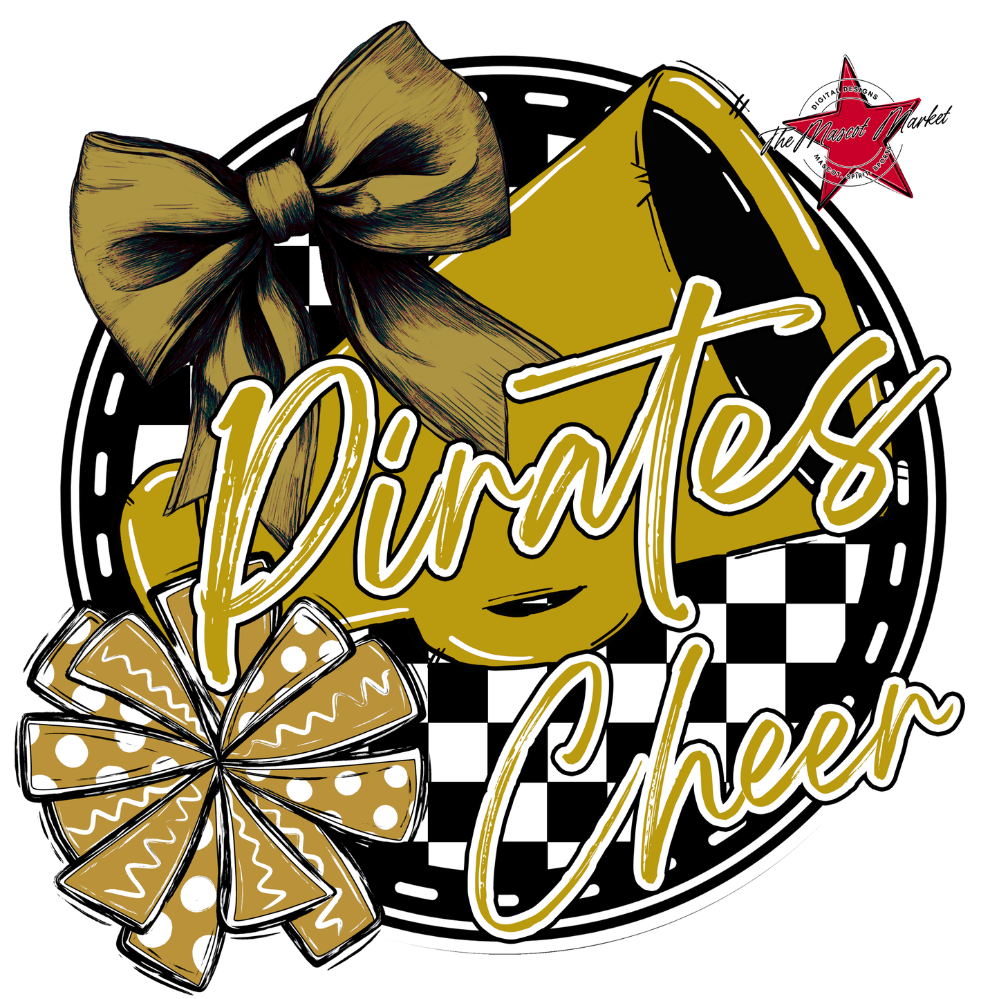 Pirates Circle Cheer Design-Gold