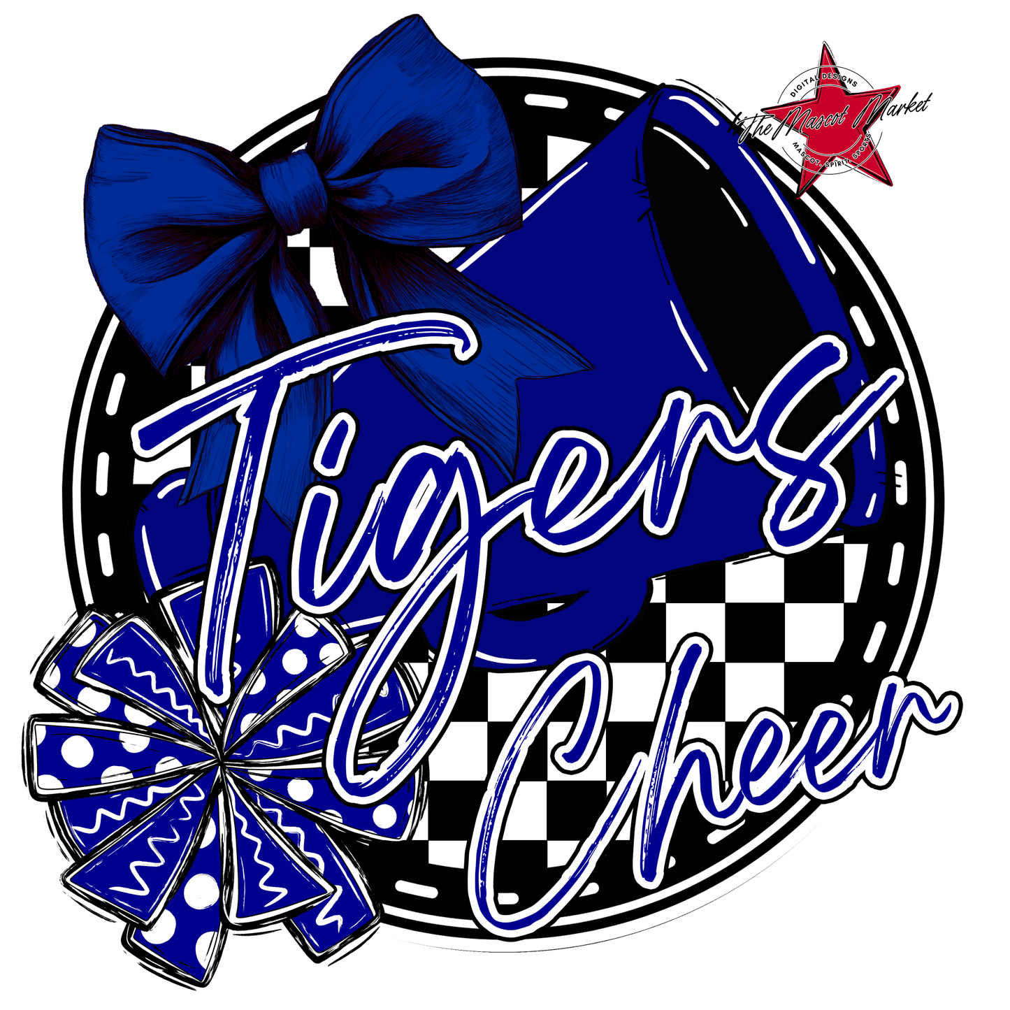 Tigers Circle Cheer Design-Blue