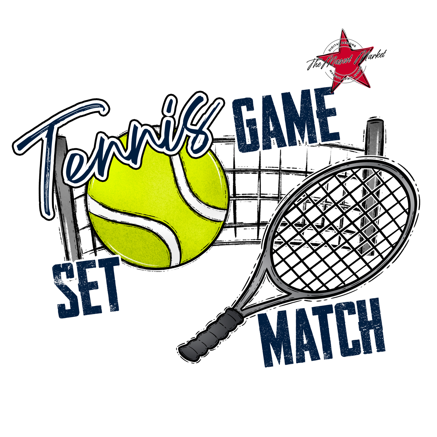 Game, Set, Match Tennis Design-Navy