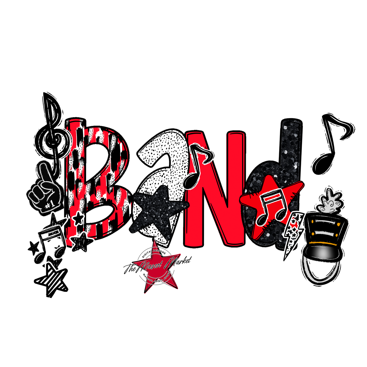 Band Scrape-Bright Red