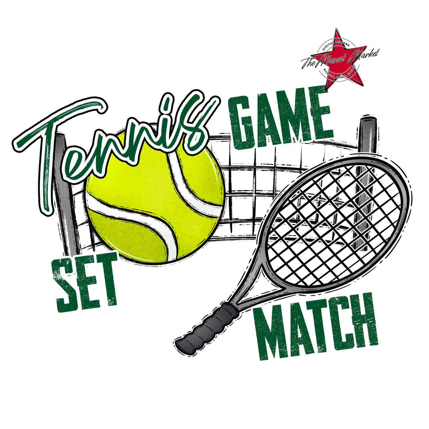Game, Set, Match Tennis Design-Green