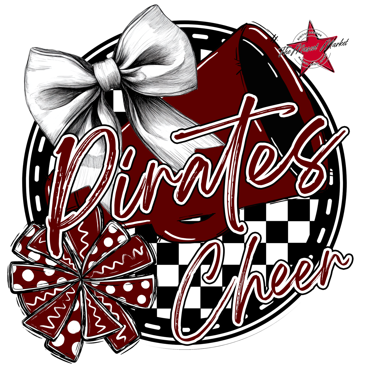 Pirates Circle Cheer Design-Maroon