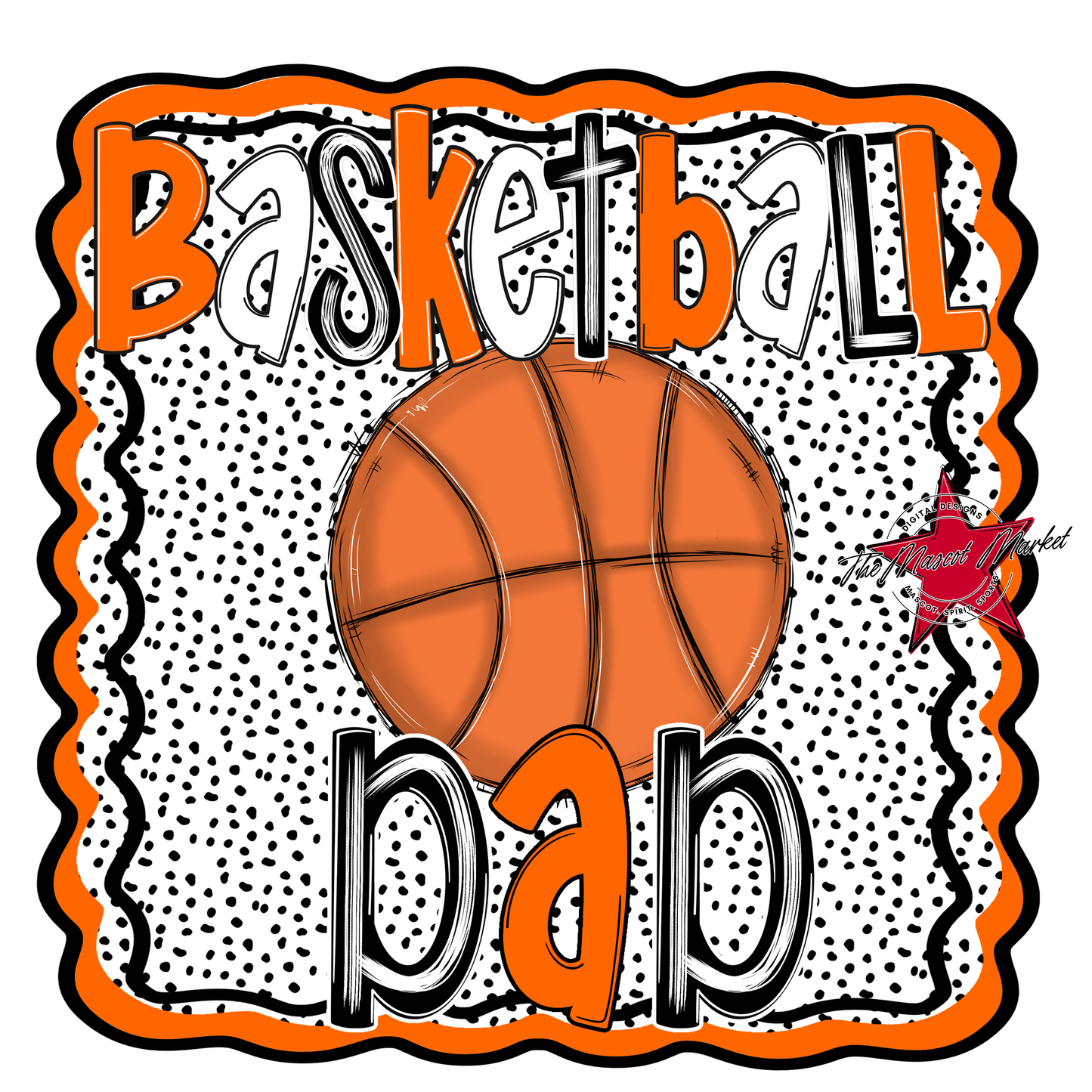Basketball Dad Dots Design-Orange