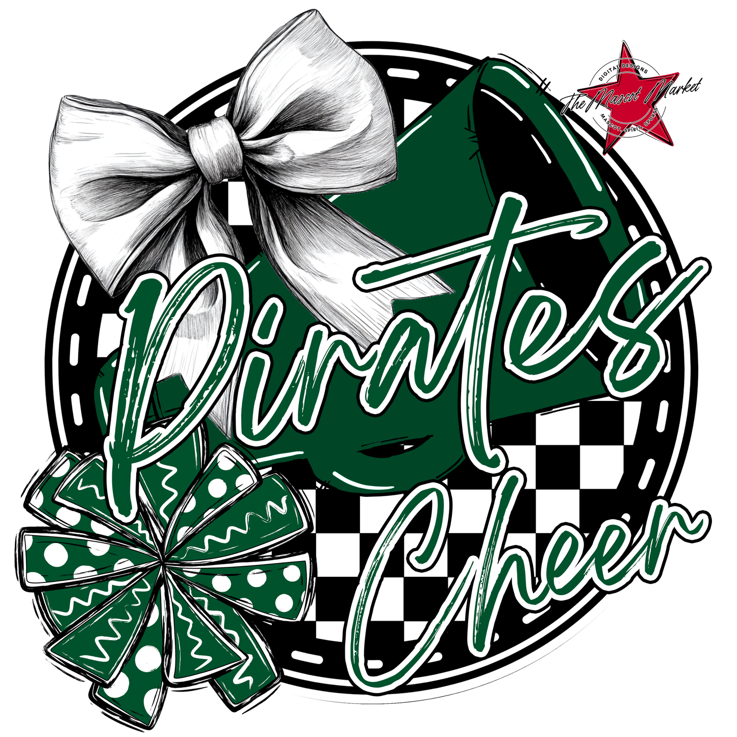 Pirates Circle Cheer Design-Green