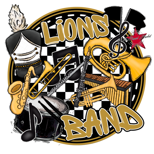 Lions Circle Band Design-Gold