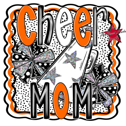 Cheer Mom Megaphone Dot Design-Orange