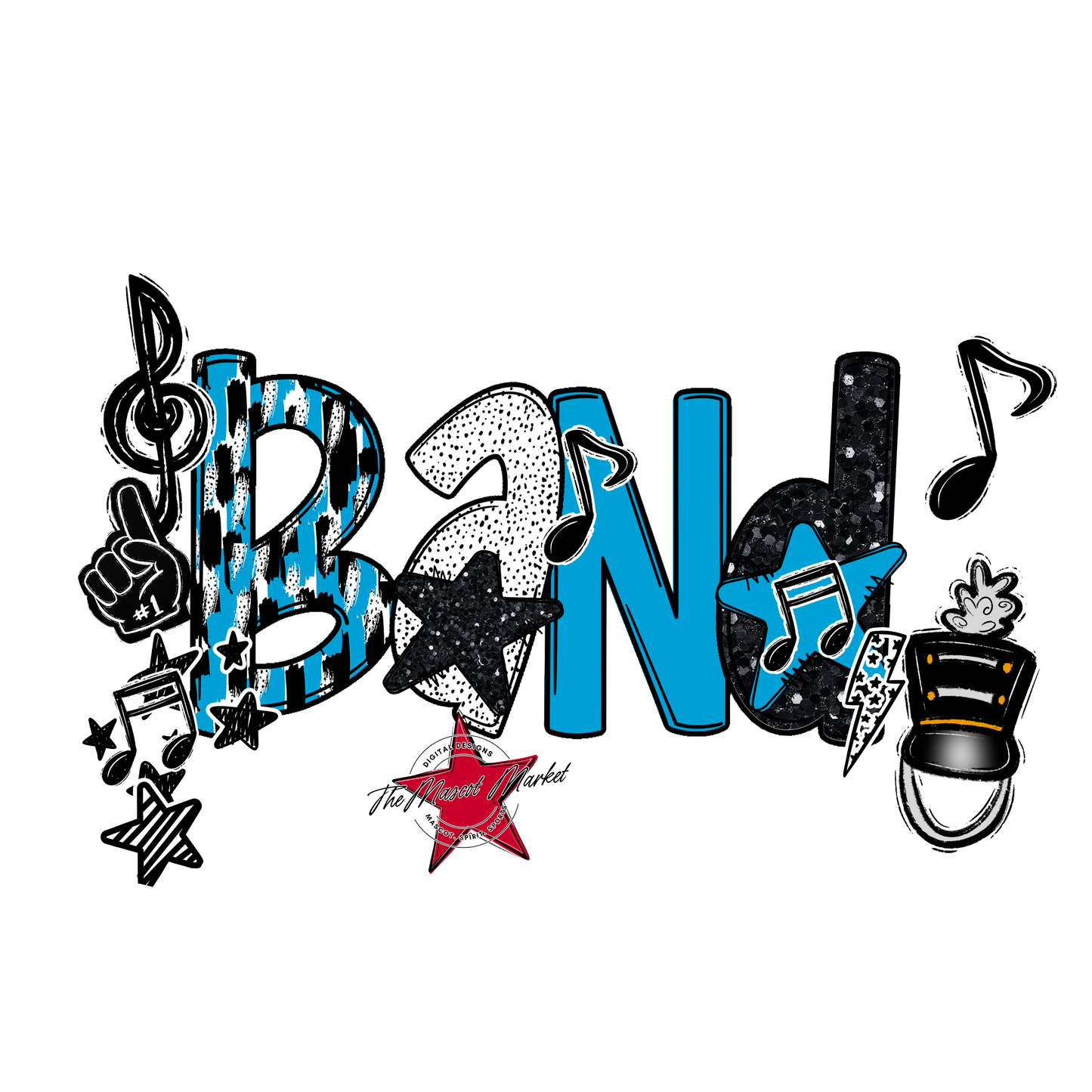 Band Scrape-Carolina Blue