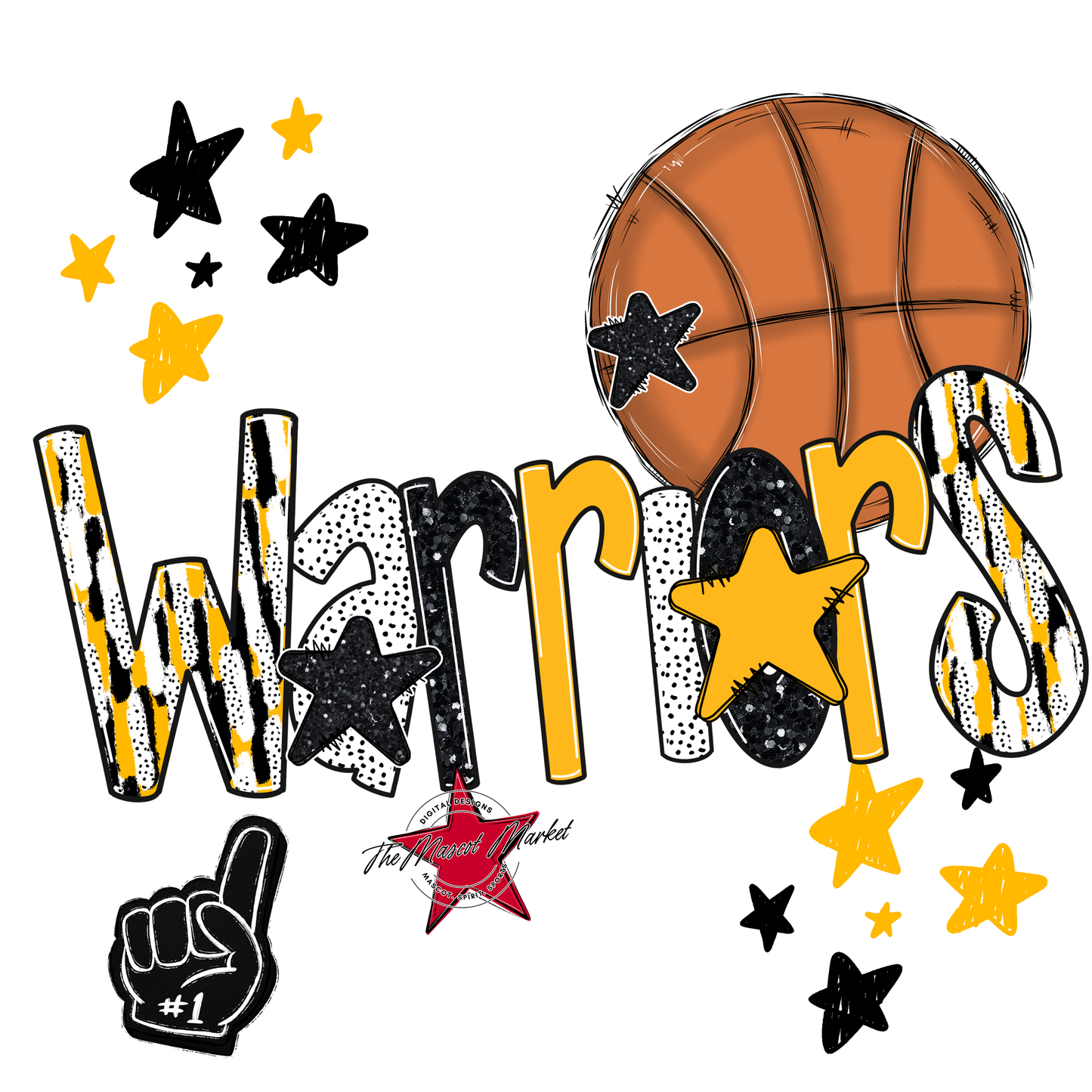 Warriors Basketball Scrape-Yellow