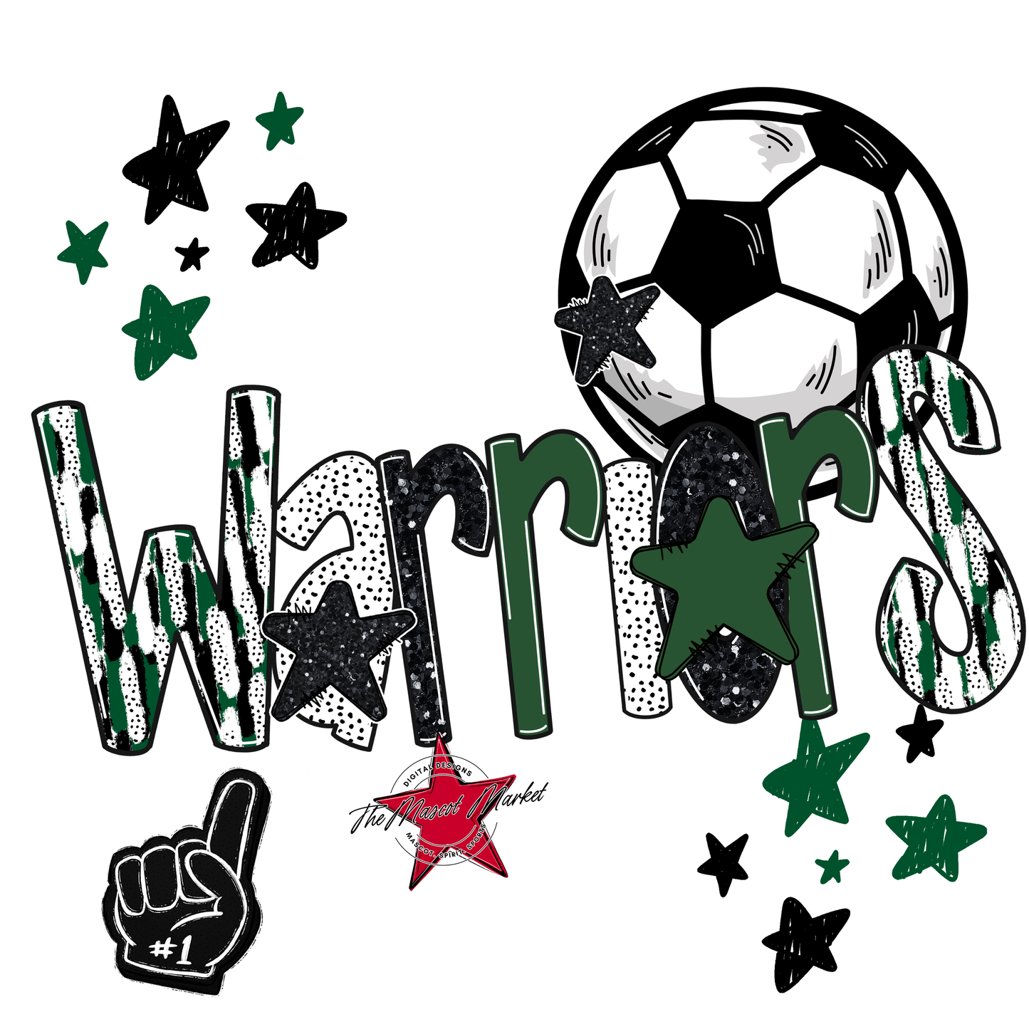 Warriors Soccer Scrape-Green