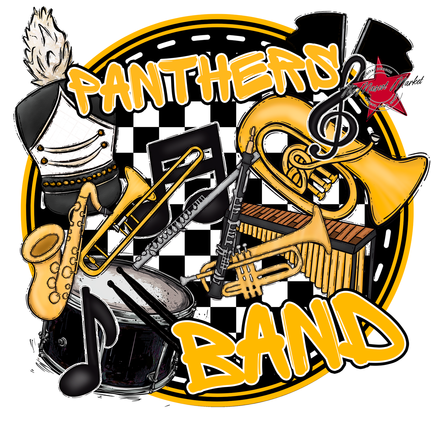 Panthers Circle Band Design-Yellow
