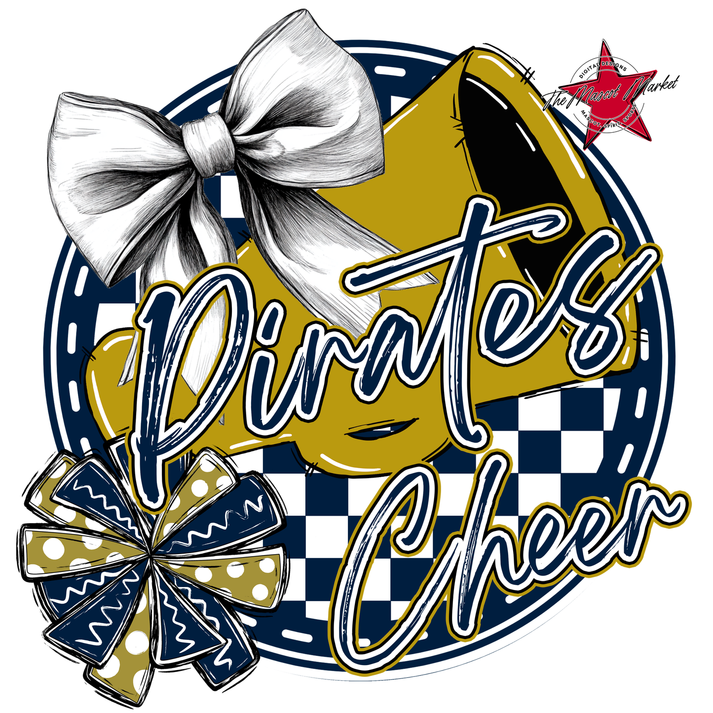 Pirates Circle Cheer Design-Navy-Gold