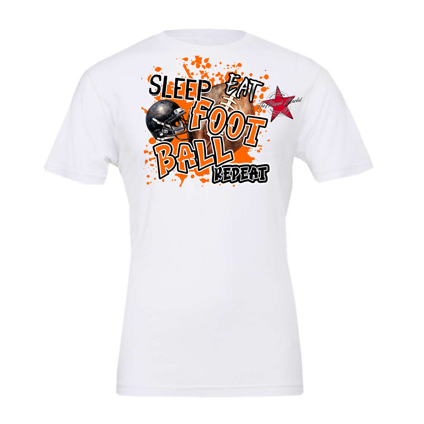 Eat Sleep Football Repeat-Orange