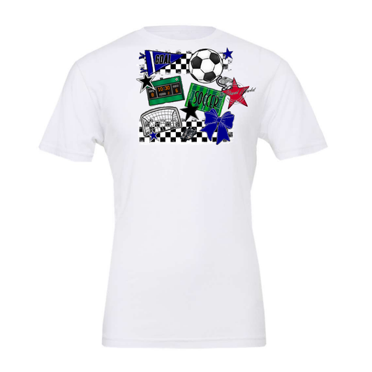 Soccer Checkers Spirit Design-Blue