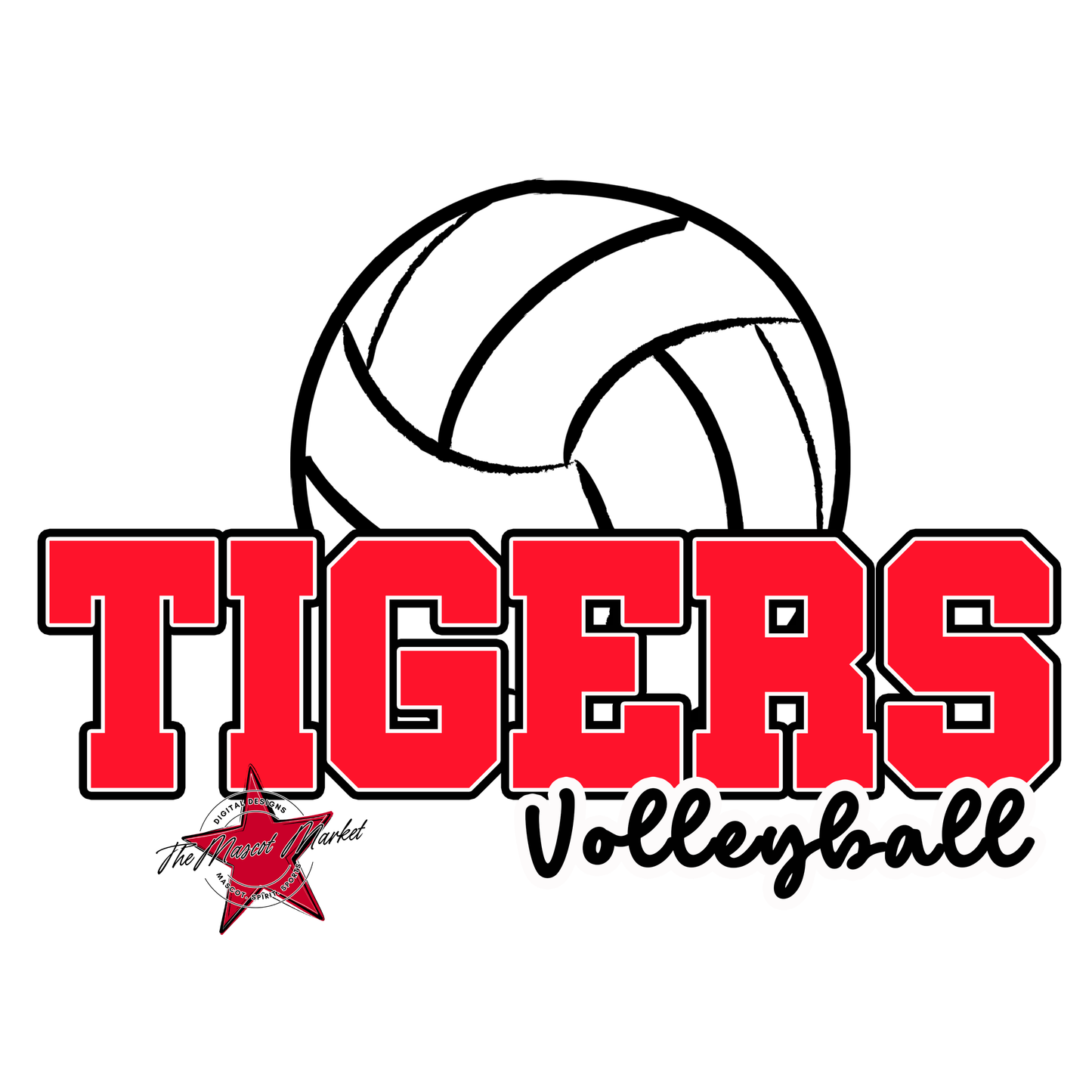 Tigers Varsity Volleyball-Bright Red