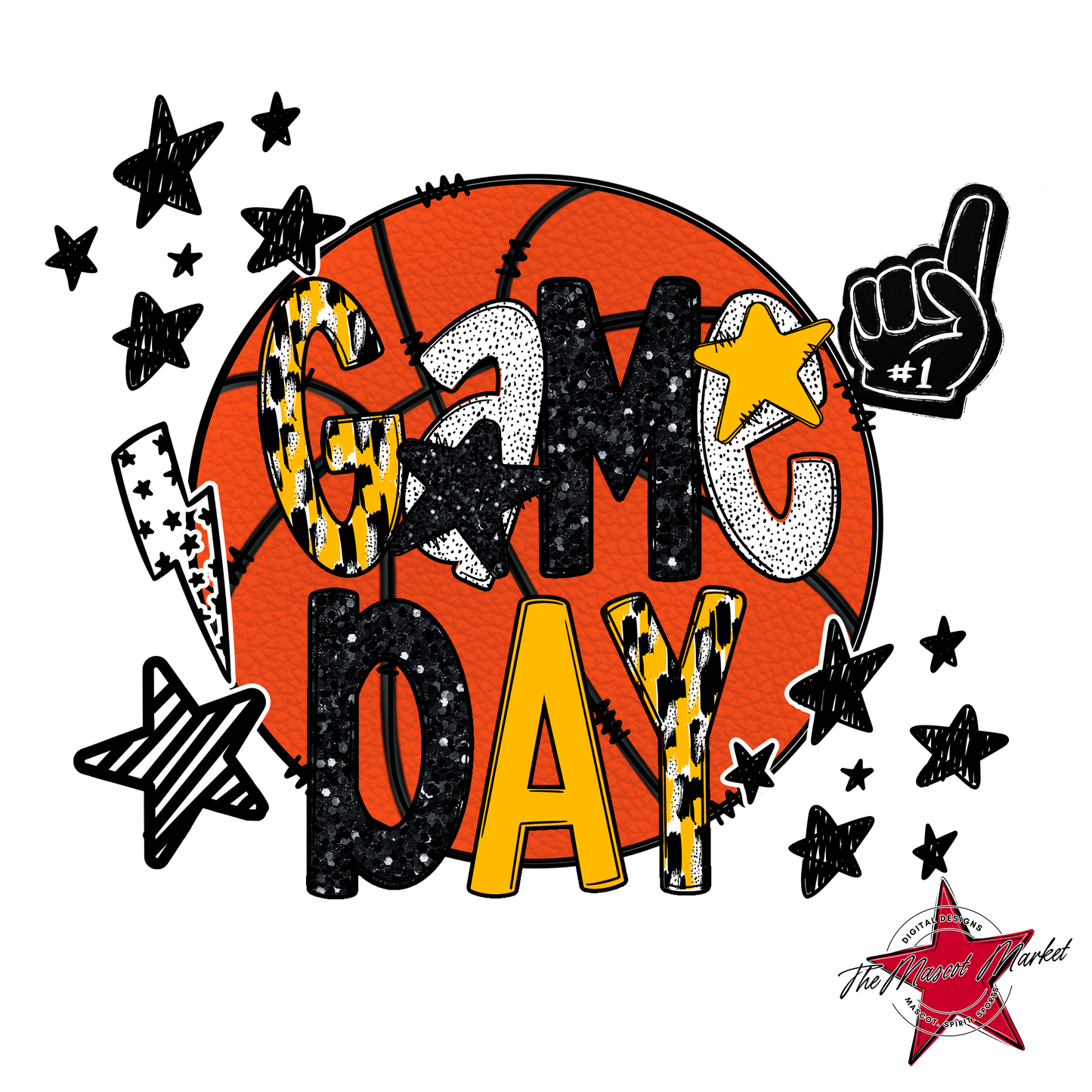 Basketball Game Day Scrape-Yellow