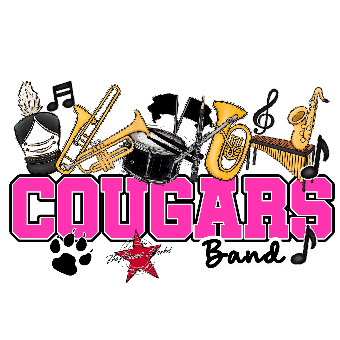 Cougars Varsity Band-Pink
