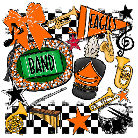 Eagles Band Checkers Design-Orange