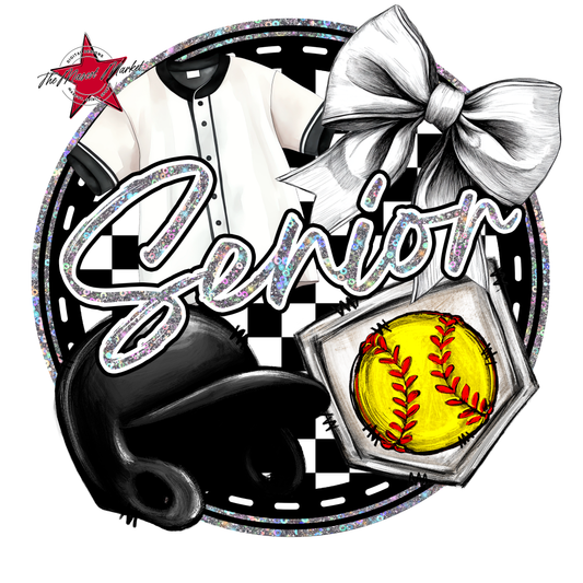 Senior Circle Softball Design-Silver