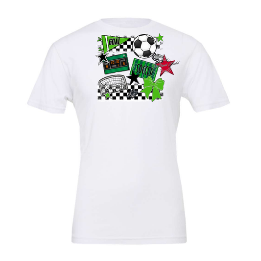 Soccer Checkers Spirit Design-Bright Green