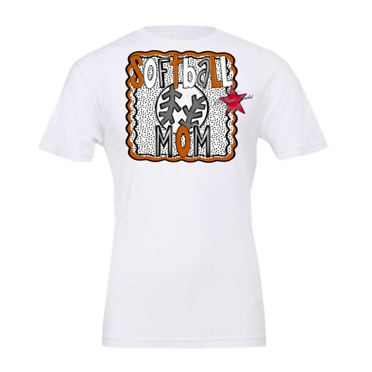 Softball Mom Dot Design-Burnt Orange