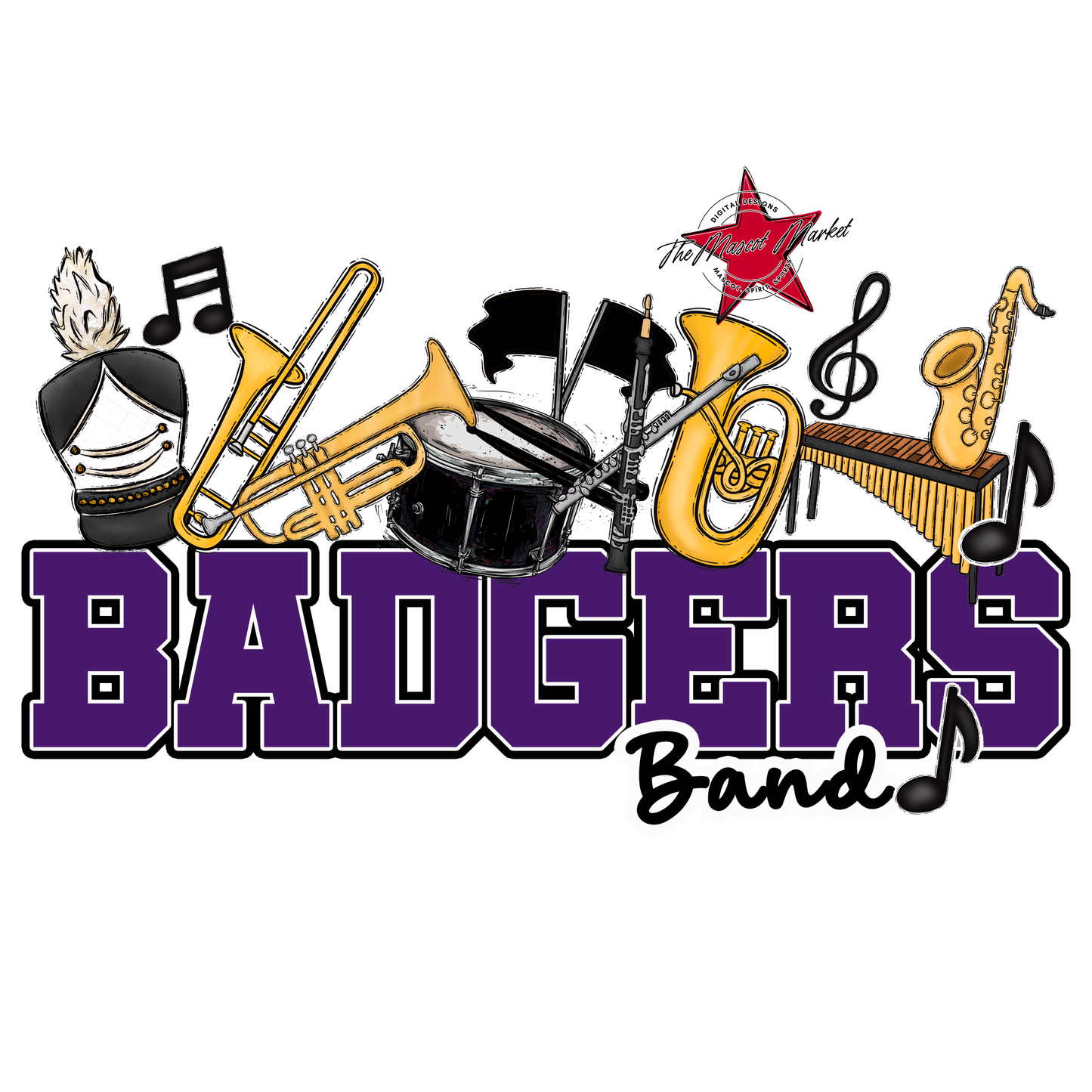 Badgers Varsity Band Design-Purple