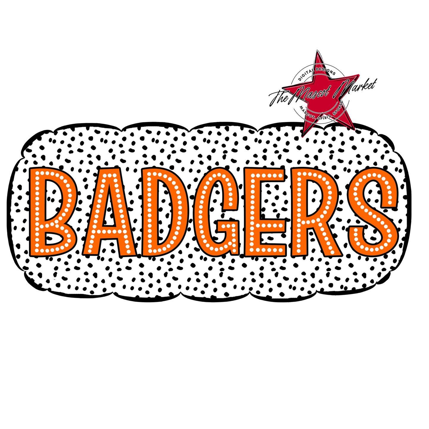 Badgers Dot Marquee Design-Orange