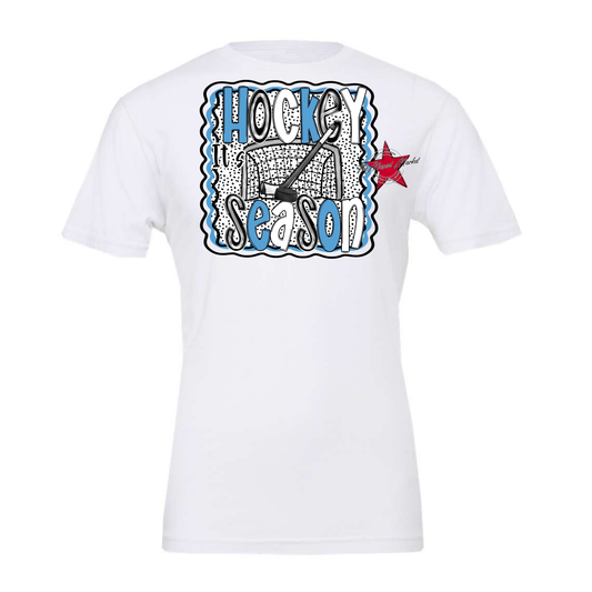 It's Hockey Season Dot Design-Carolina Blue