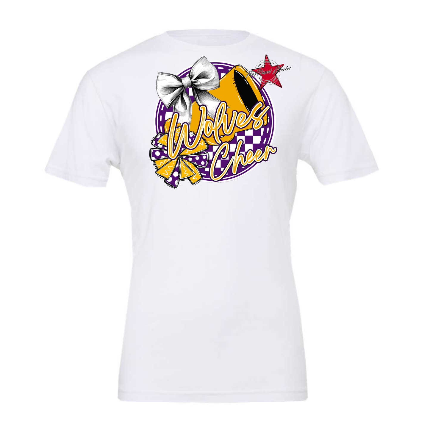 Wolves Circle Cheer Design-Purple-Yellow