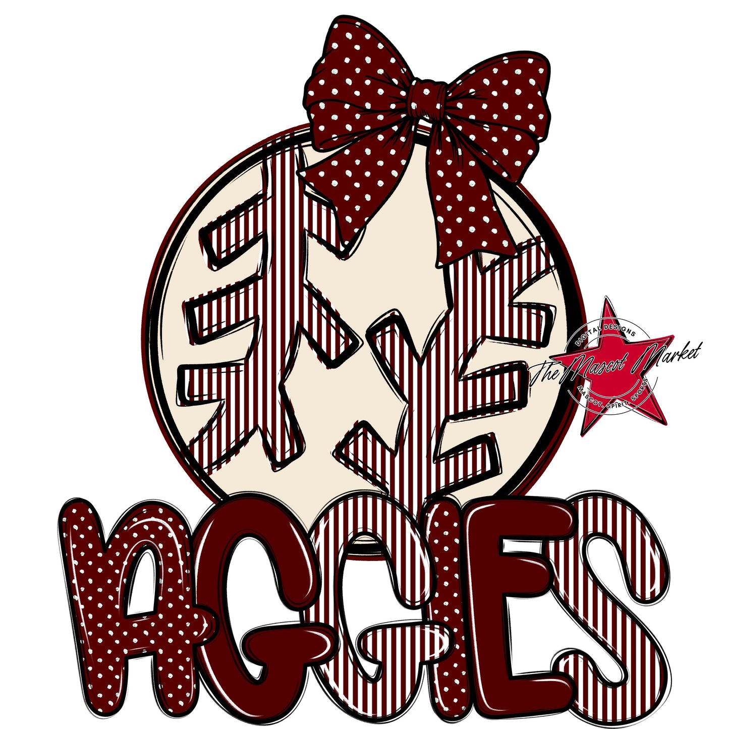 Aggies Baseball-Softball Spirit Design-Maroon