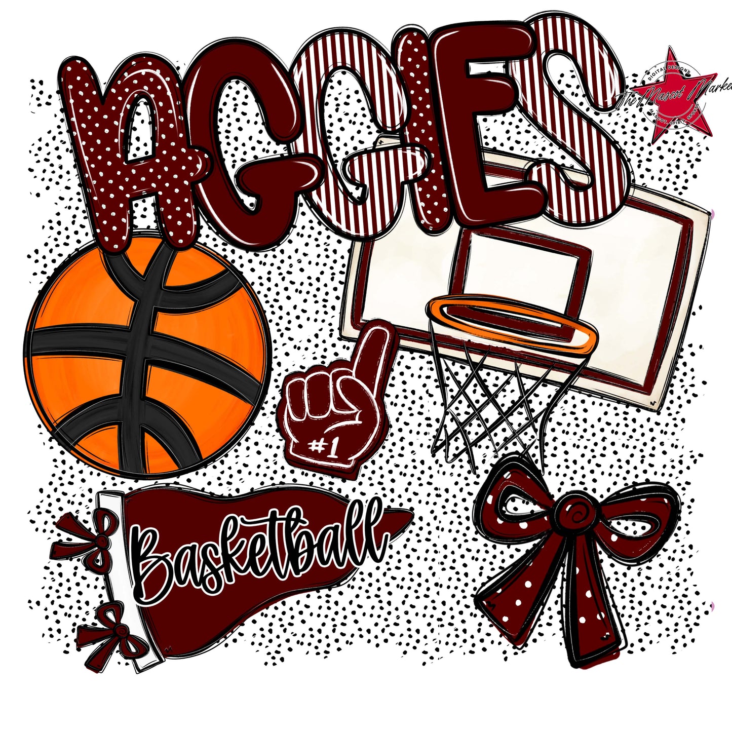 Aggies Basketball Spirit-Maroon