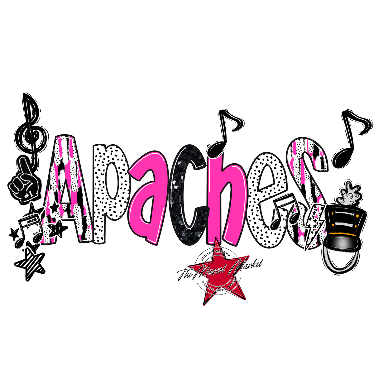 Apaches Brushstroke Alpha w Arrows-Pink