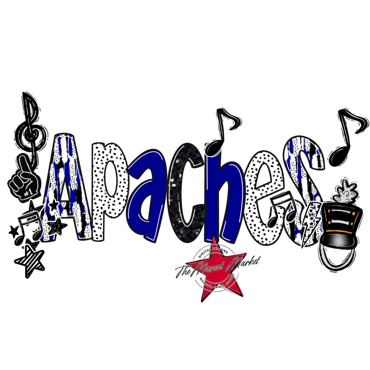Apaches Band Scrape-Blue