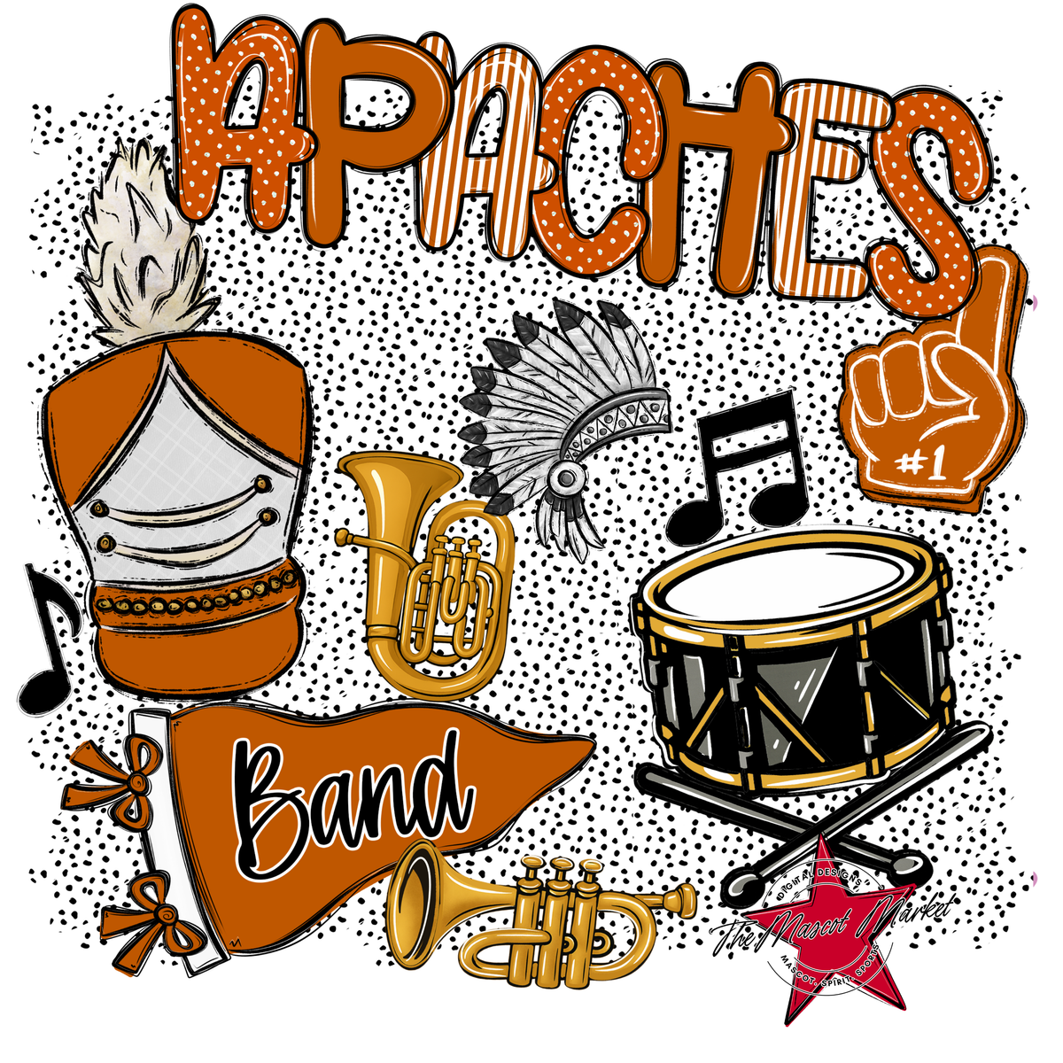 Apaches Band Spirit-Burnt Orange