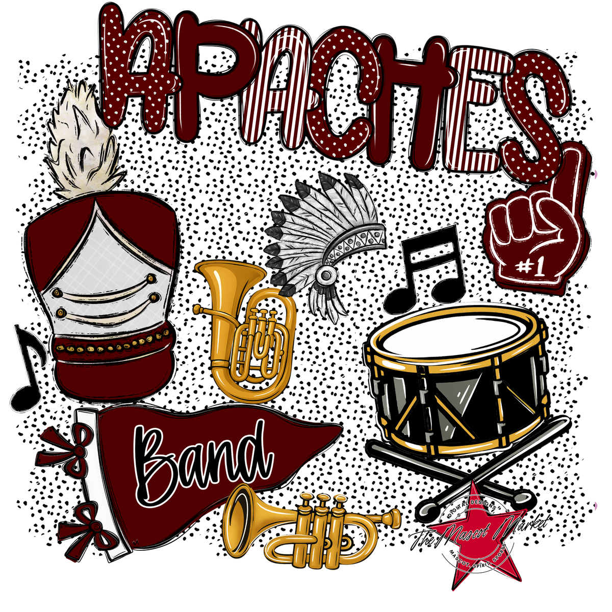 Apaches Band Spirit-Maroon