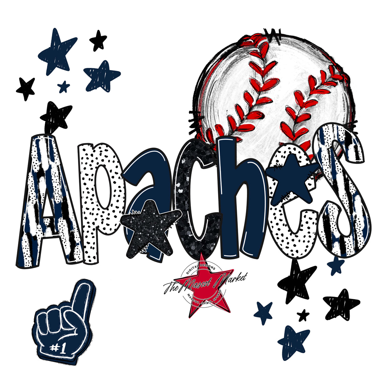 Apaches Baseball Scrape-Navy