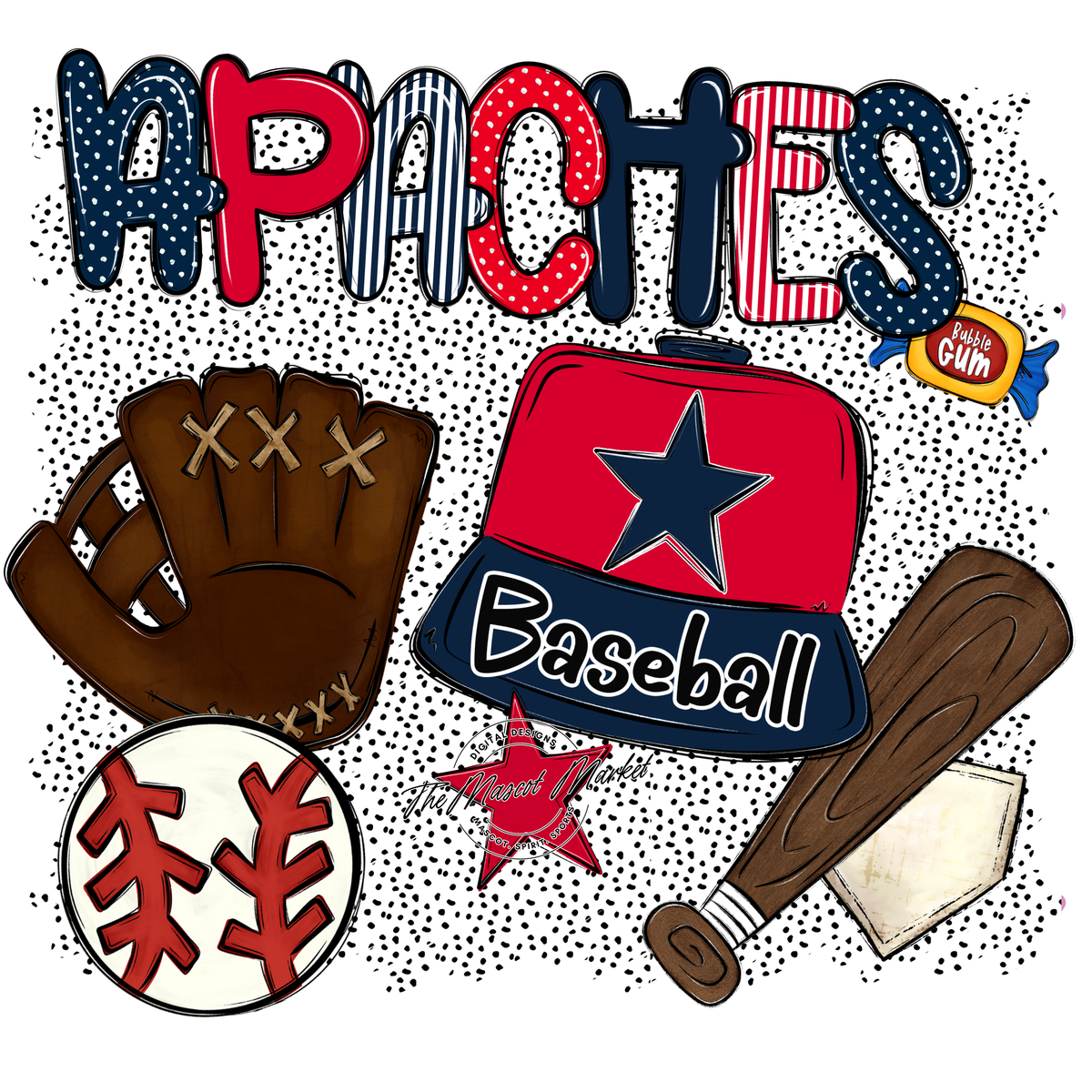 Apaches Baseball Spirit-Navy & Red