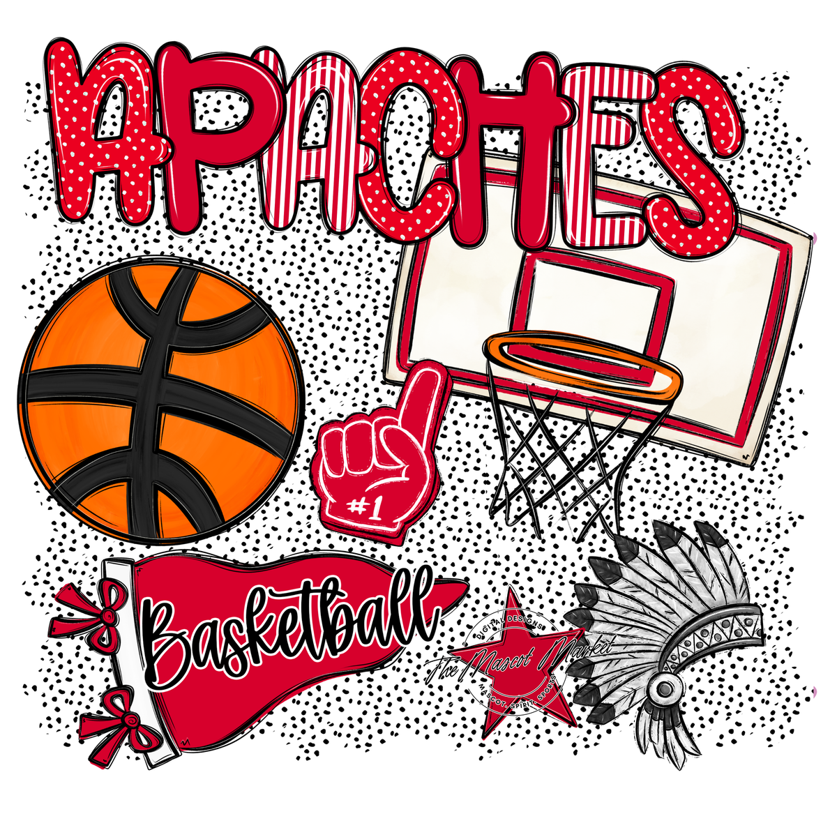 Apaches Basketball Spirit-Red