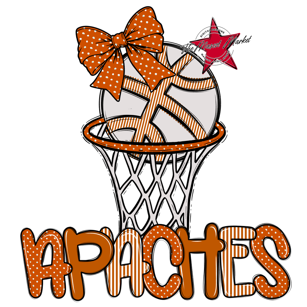 Apaches Basketball Spirit Design-Burnt Orange