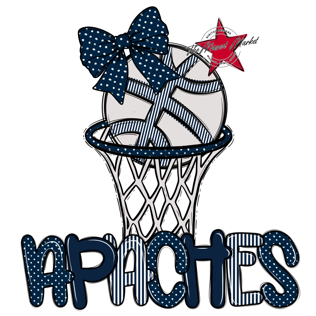 Apaches Basketball Spirit Design-Navy