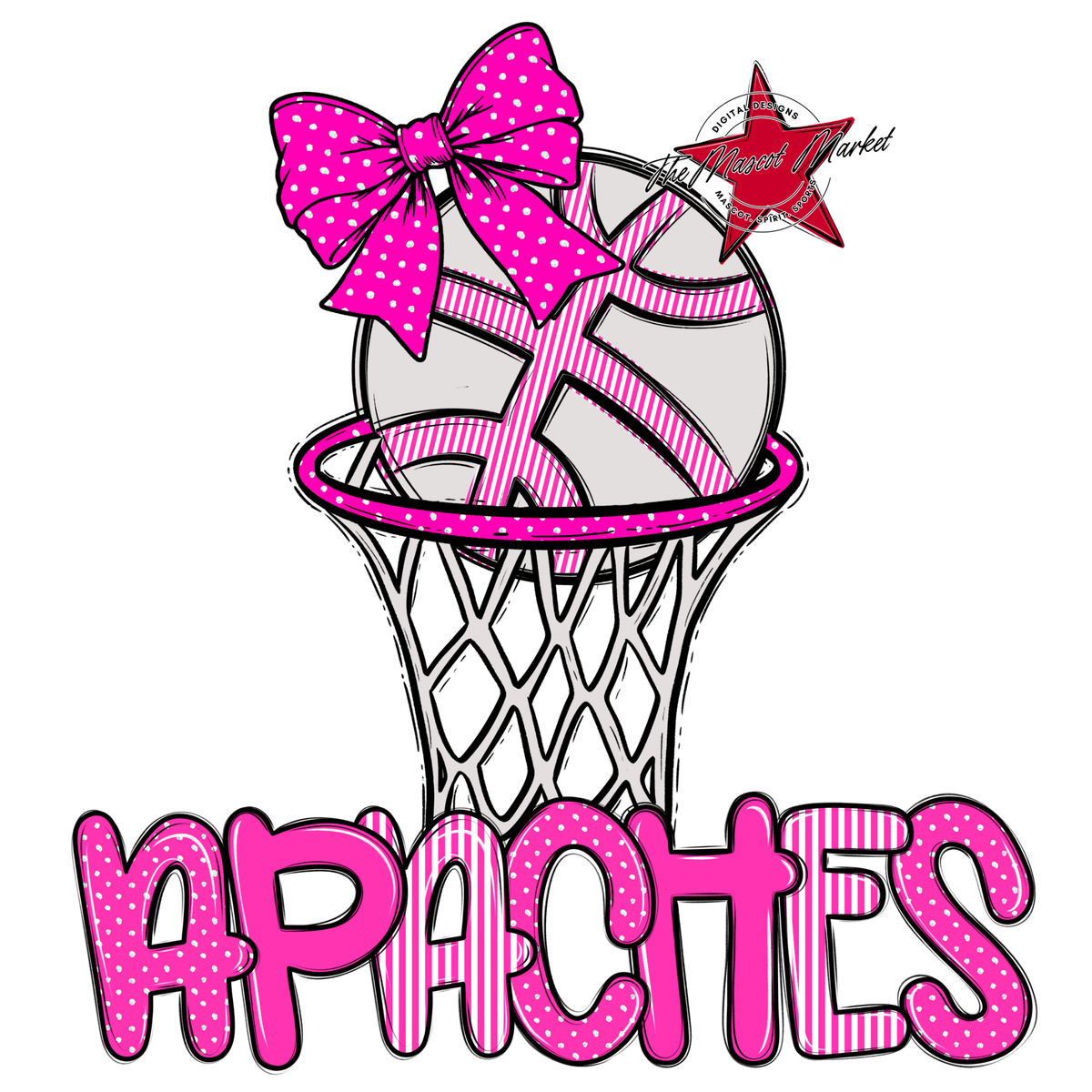 Apaches Basketball Spirit Design-Pink
