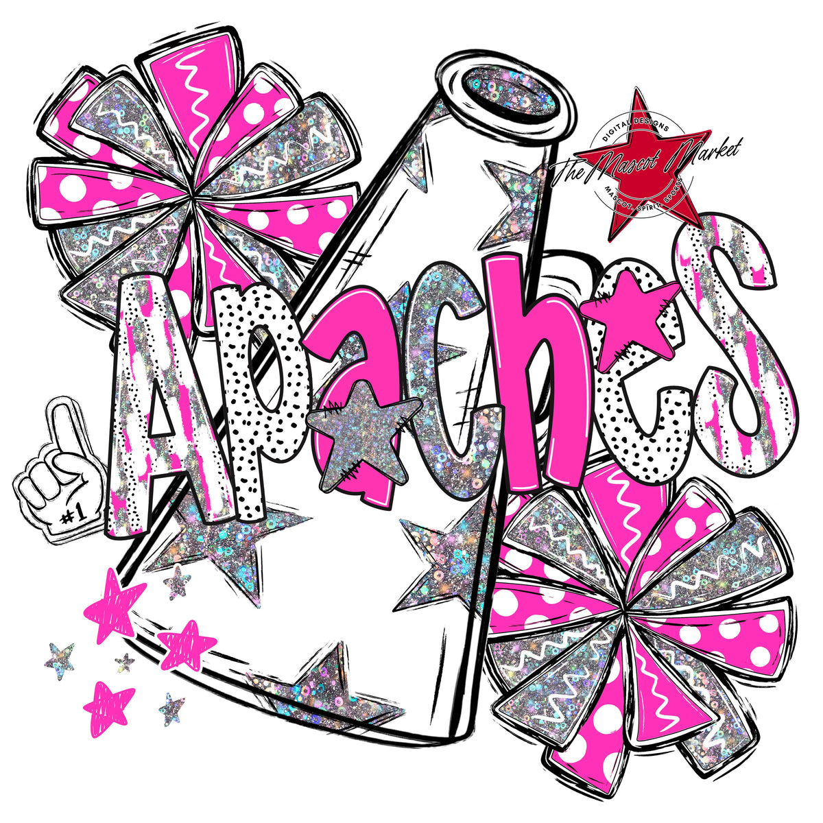 Apaches Cheer Megaphone Scrape-Pink