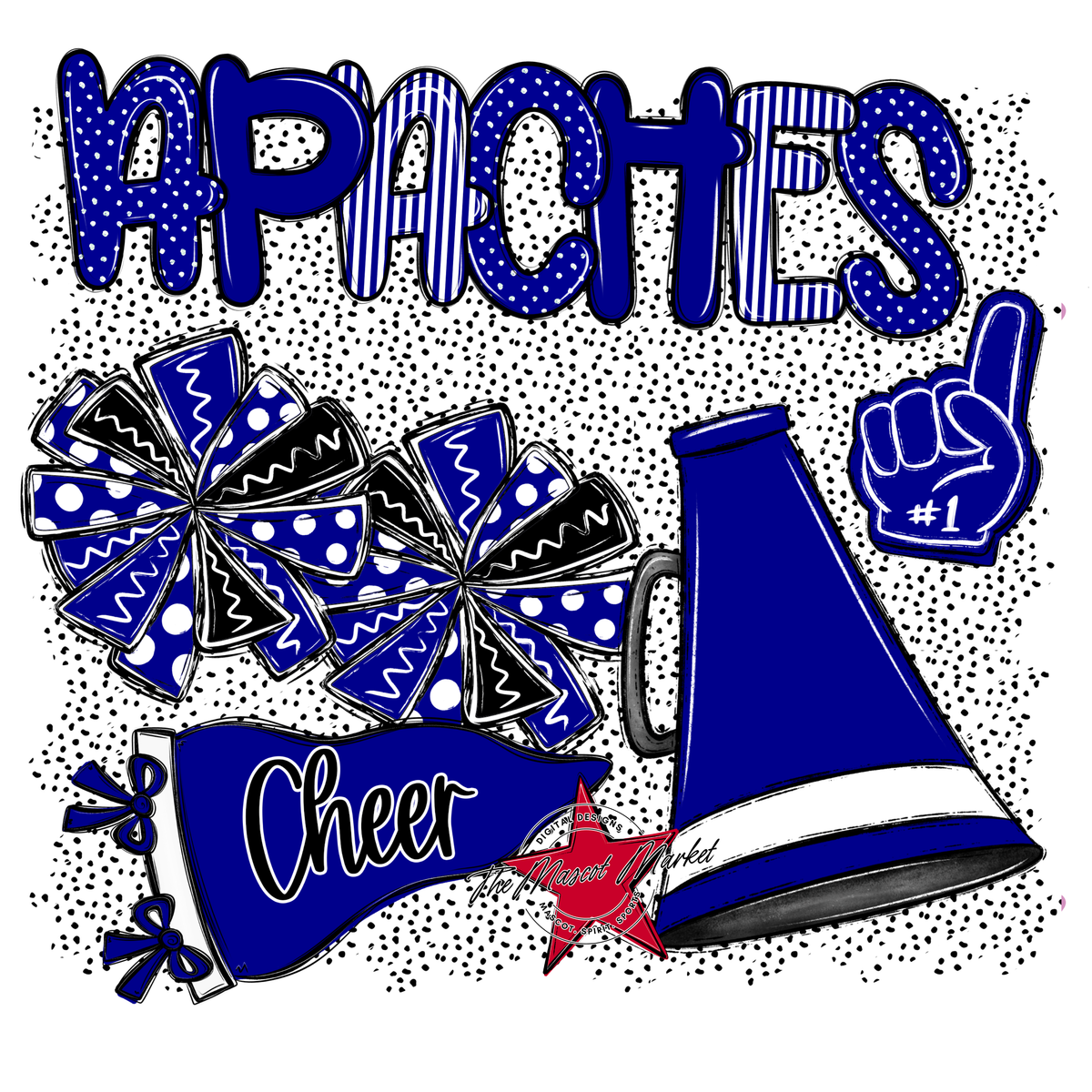 Apaches Cheer Spirit-Blue